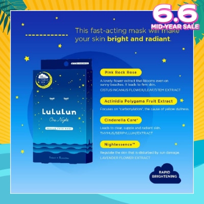 LULULUN One Night Rescue Clear Special (Night Treatment Serum Mask) 5s