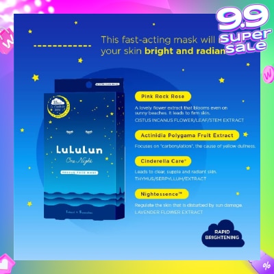 LULULUN One Night Rescue Clear Special (Night Treatment Serum Mask) 5s