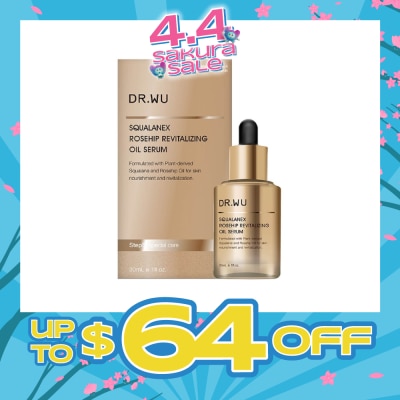 DR. WU - Squalanex Rosehip Revitalizing Oil Serum (Improve Fine Lines + Elasticity for More Youthful + Radiant Complexion) 30ml