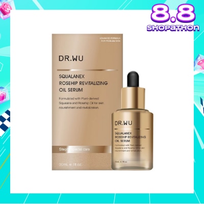 DR. WU Squalanex Rosehip Revitalizing Oil Serum (Improve Fine Lines + Elasticity for More Youthful + Radiant Complexion) 30ml