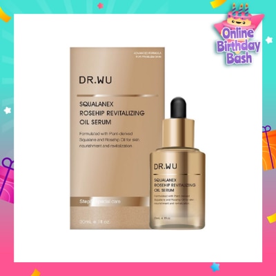 DR. WU Squalanex Rosehip Revitalizing Oil Serum (Improve Fine Lines + Elasticity for More Youthful + Radiant Complexion) 30ml