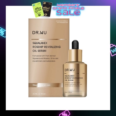 DR. WU Squalanex Rosehip Revitalizing Oil Serum (Improve Fine Lines + Elasticity for More Youthful + Radiant Complexion) 30ml