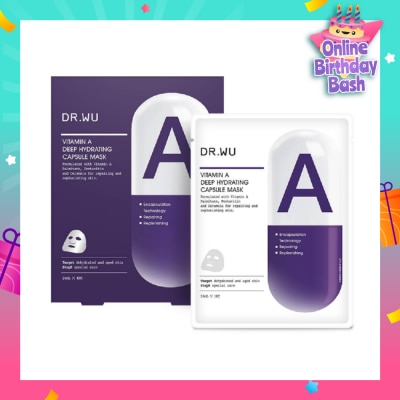 DR. WU Vitamin A Deep Hydrating Capsule Mask (For Dewy Soft Skin + Help Retains Optimum Moisture Level) 4s