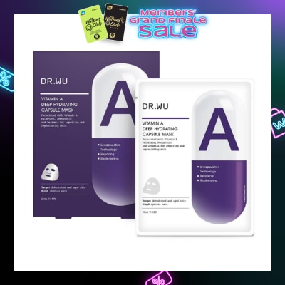 DR. WU Vitamin A Deep Hydrating Capsule Mask (For Dewy Soft Skin + Help Retains Optimum Moisture Level) 4s
