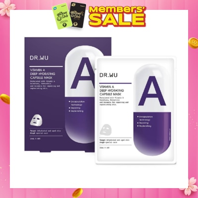 DR. WU Vitamin A Deep Hydrating Capsule Mask (For Dewy Soft Skin + Help Retains Optimum Moisture Level) 4s
