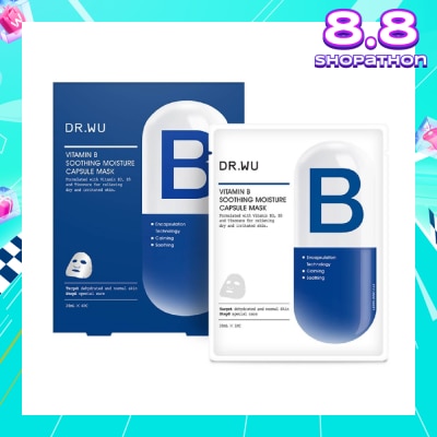 DR. WU Vitamin B Soothing Moisture Capsule Mask (For More Supple Skin + Moisturise & Soothe Dry & Irritated Skin) 4s