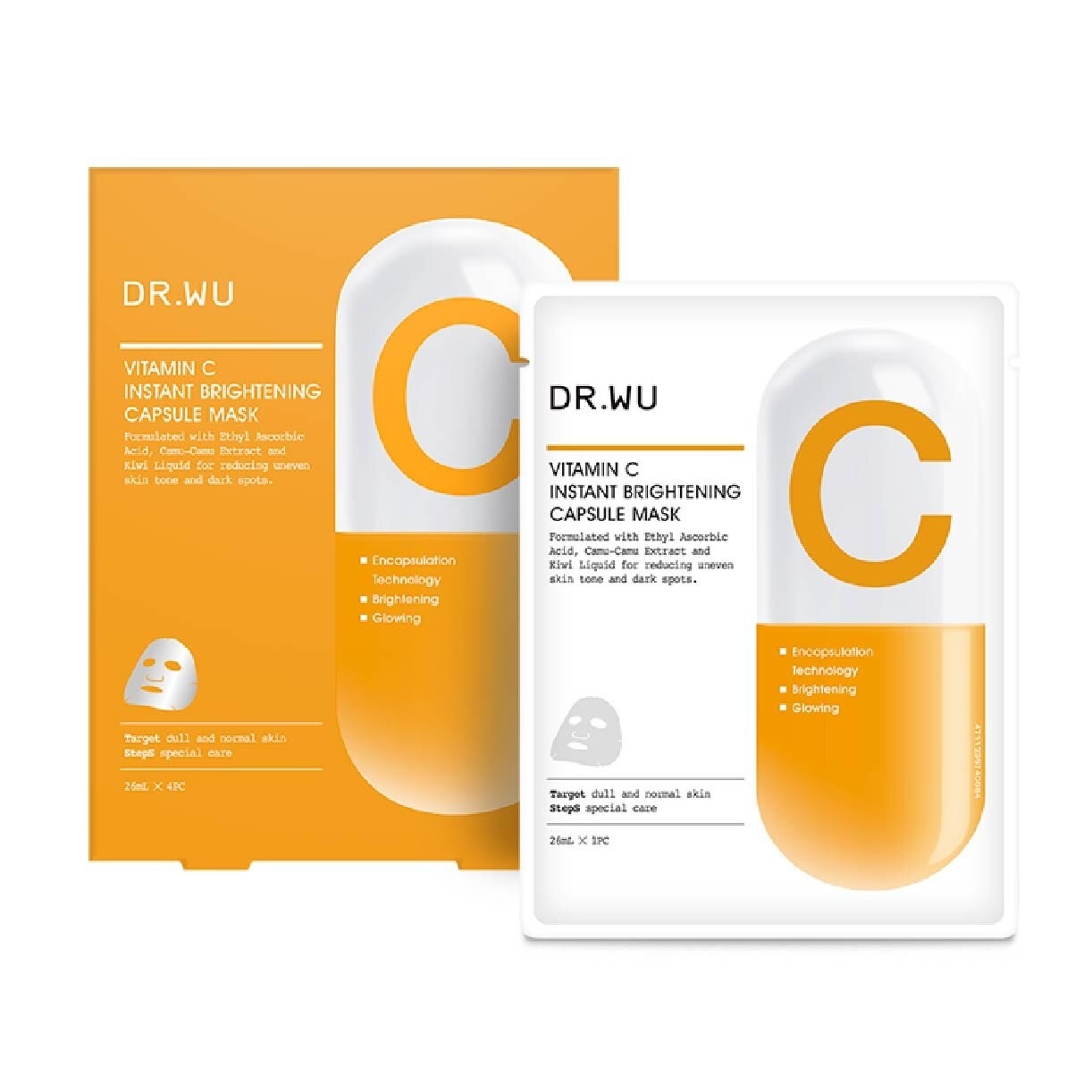 DR. WU Vitamin C Instant Brightening Capsule Mask (Lighten Existing Pigmentation & Spots) 4s