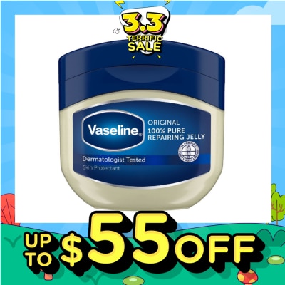 VASELINE 100% Pure Repairing Jelly Original (Skin Protectant + Protects Minor Cuts & Burns) 100ml