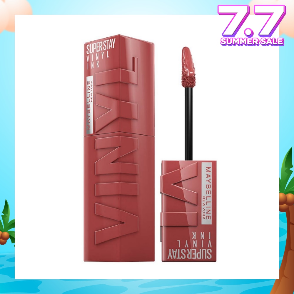 MAYBELLINE SuperStay Vinyl Ink Peppy 115 Liquid Lipstick (Smudge Proof + 16 Hours Long Wearing) 41g