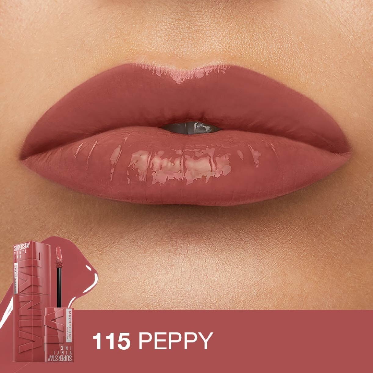 SuperStay Vinyl Ink Peppy 115 Liquid Lipstick (Smudge Proof + 16 Hours Long Wearing) 41g