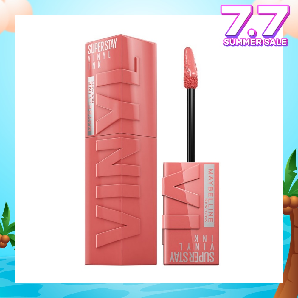 MAYBELLINE SuperStay Vinyl Ink Charmed 100 Liquid Lipstick (Smudge Proof + 16 Hours Long Wearing) 41g