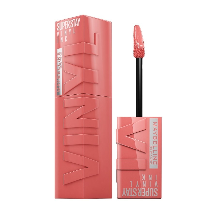 MAYBELLINE SuperStay Vinyl Ink Charmed 100 Liquid Lipstick (Smudge Proof + 16 Hours Long Wearing) 41g