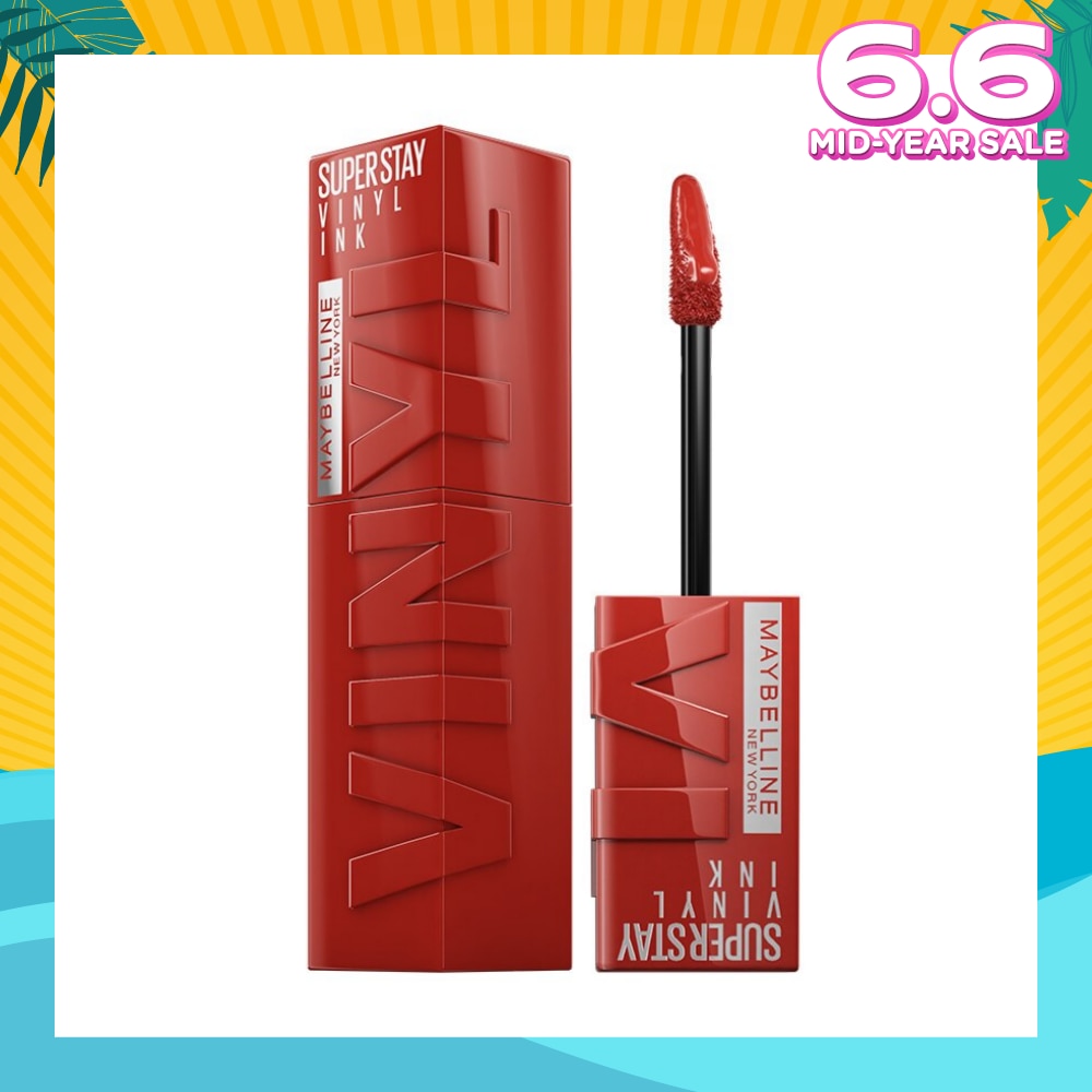 MAYBELLINE SuperStay Vinyl Ink Irrestible 62 Liquid Lipstick (Smudge Proof + 16 Hours Long Wearing) 41g