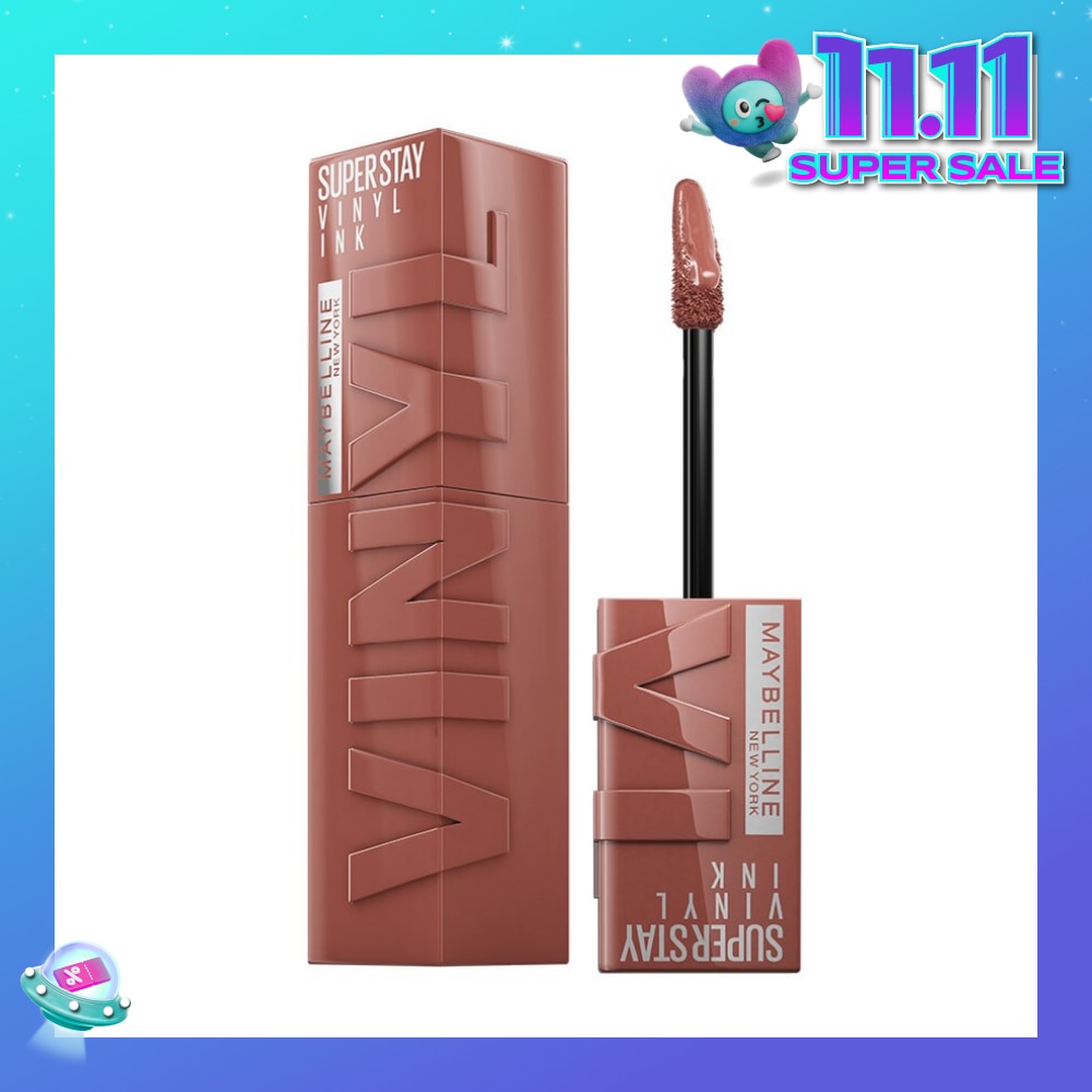 MAYBELLINE SuperStay Vinyl Ink Punchy 120 Liquid Lipstick (Smudge Proof + 16 Hours Long Wearing) 41g