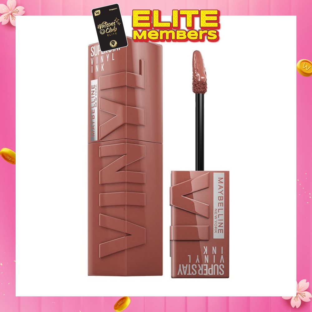 MAYBELLINE SuperStay Vinyl Ink Punchy 120 Liquid Lipstick (Smudge Proof + 16 Hours Long Wearing) 41g