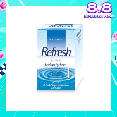 REFRESH Dual Lubricant Eye Drops 0.4ml (Lubricating + Hydrating) 30s