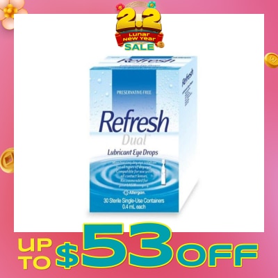 REFRESH Dual Lubricant Eye Drops 0.4ml (Lubricating + Hydrating) 30s