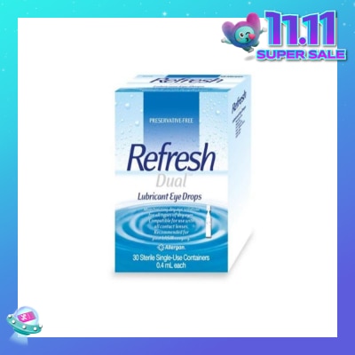 REFRESH Dual Lubricant Eye Drops 0.4ml (Lubricating + Hydrating) 30s
