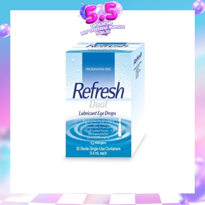 REFRESH - Dual Lubricant Eye Drops 0.4ml (Lubricating + Hydrating) 30s
