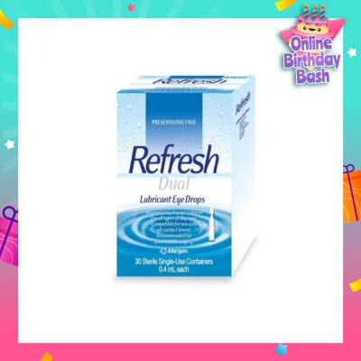 REFRESH Dual Lubricant Eye Drops 0.4ml (Lubricating + Hydrating) 30s