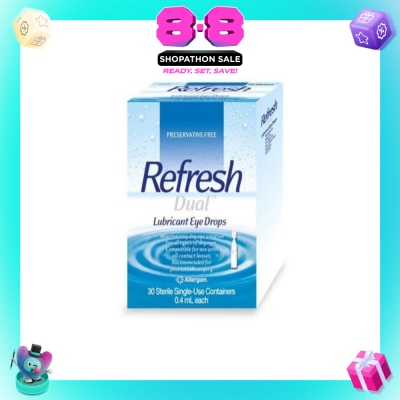 REFRESH - Dual Lubricant Eye Drops 0.4ml (Lubricating + Hydrating) 30s