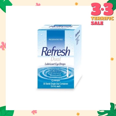 REFRESH Dual Lubricant Eye Drops 0.4ml (Lubricating + Hydrating) 30s