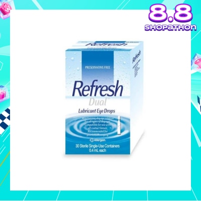 REFRESH Dual Lubricant Eye Drops 0.4ml (Lubricating + Hydrating) 30s