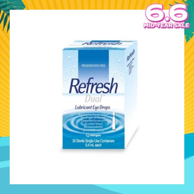 REFRESH Dual Lubricant Eye Drops 0.4ml (Lubricating + Hydrating) 30s