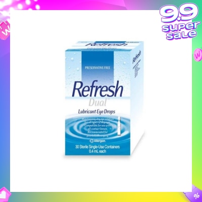 REFRESH Dual Lubricant Eye Drops 0.4ml (Lubricating + Hydrating) 30s