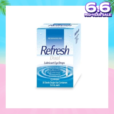 REFRESH Dual Lubricant Eye Drops 0.4ml (Lubricating + Hydrating) 30s