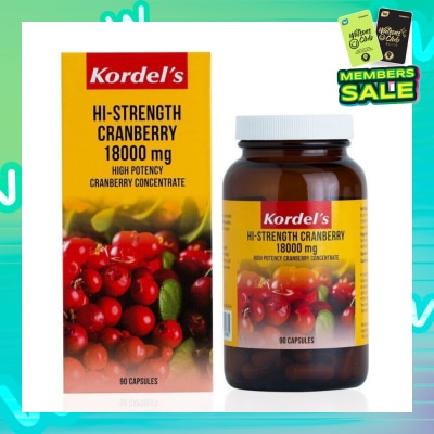 KORDEL'S Hi-Strength Cranberry 18000 Mg Capsules (Support Urinary Tract Health) 90s