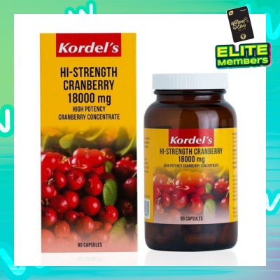 KORDEL'S Hi-Strength Cranberry 18000 Mg Capsules (Support Urinary Tract Health) 90s