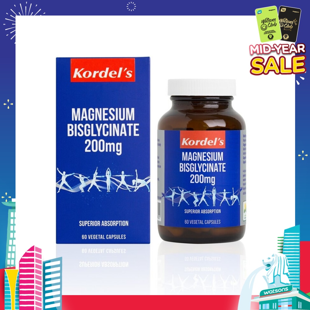 Magnesium Bisglycinate 200Mg Vegetal Capsules (Support Bone And Muscle Health) 60s