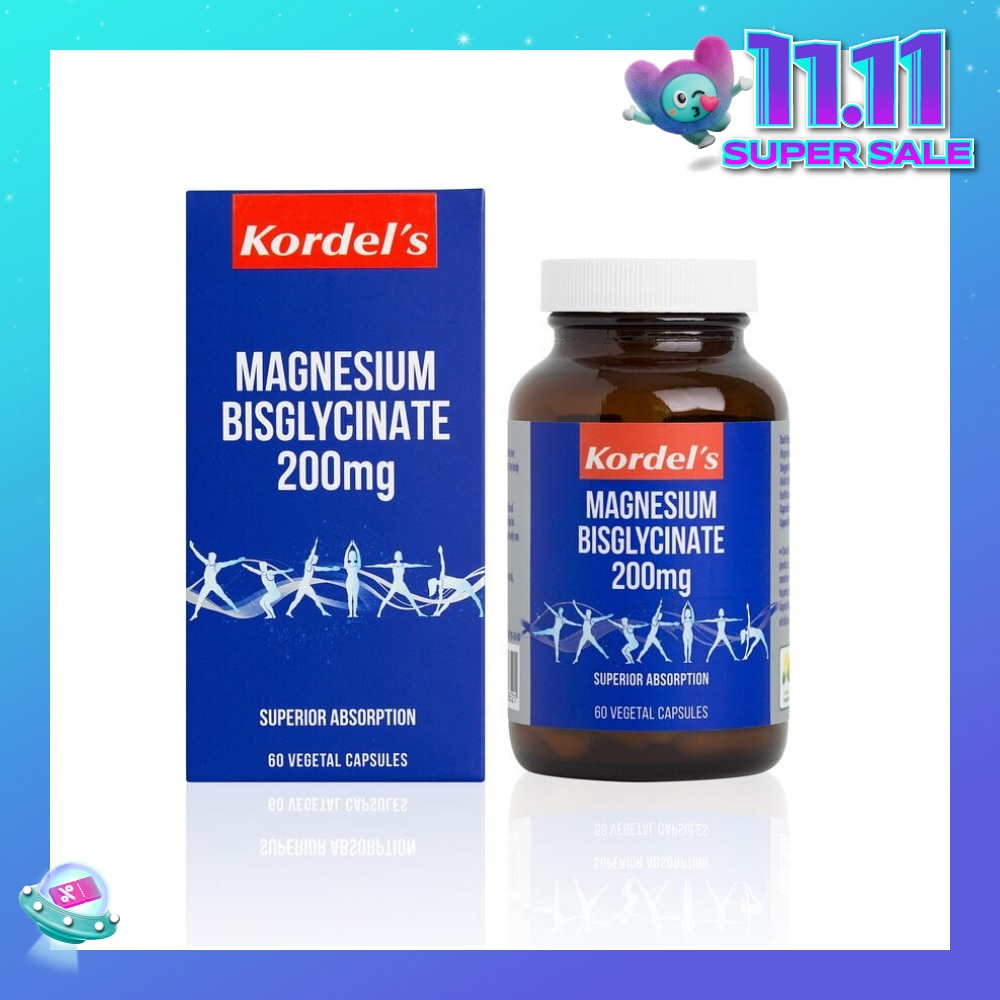 Magnesium Bisglycinate 200Mg Vegetal Capsules (Support Bone And Muscle Health) 60s