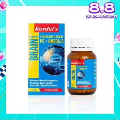 KORDEL'S Ps + Omega 3 Vegetal Capsules (To Support Healthy Brain Functions, Promotes Mental Sharpness, Enhances Brain Health, Improves Cognitive Abilities) 60s