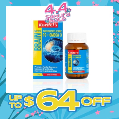 KORDEL'S - Ps + Omega 3 Vegetal Capsules (To Support Healthy Brain Functions, Promotes Mental Sharpness, Enhances Brain Health, Improves Cognitive Abilities) 60s