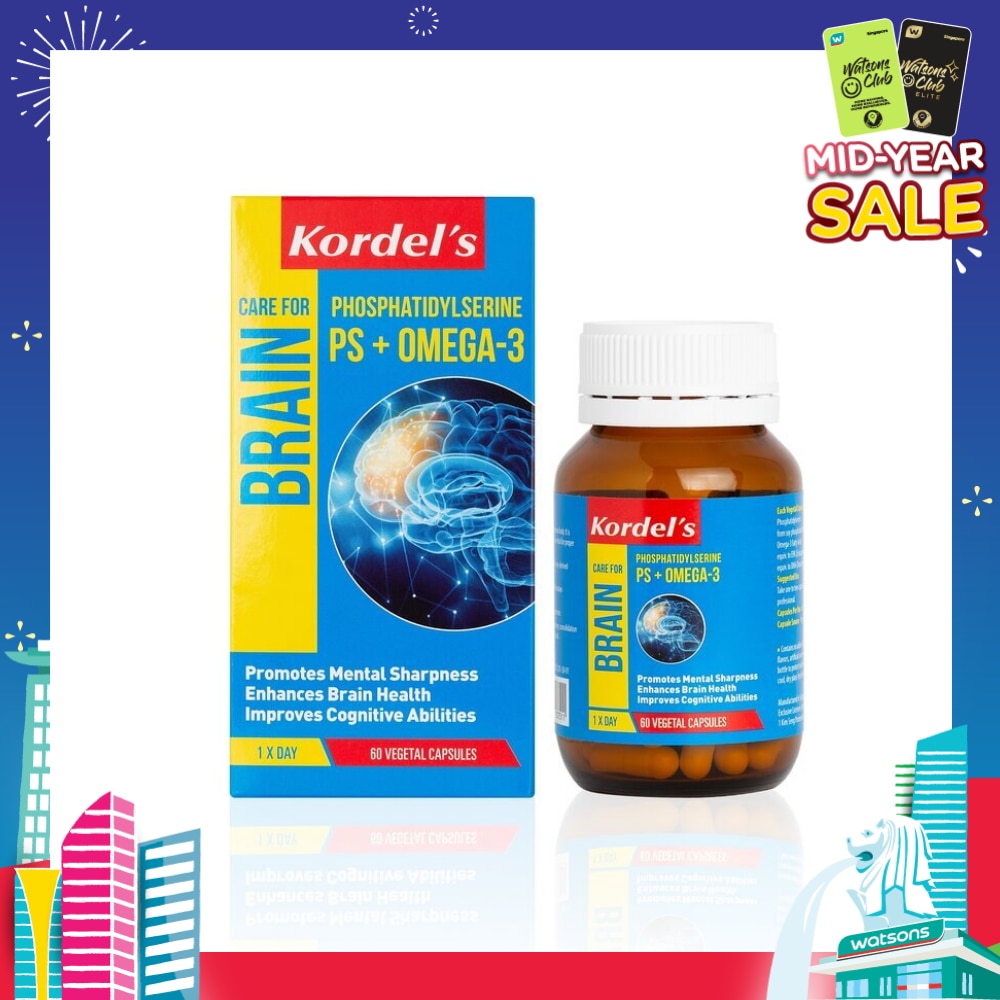 Ps + Omega 3 Vegetal Capsules (To Support Healthy Brain Functions, Promotes Mental Sharpness, Enhances Brain Health, Improves Cognitive Abilities) 60s