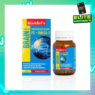 KORDEL'S Ps + Omega 3 Vegetal Capsules (To Support Healthy Brain Functions, Promotes Mental Sharpness, Enhances Brain Health, Improves Cognitive Abilities) 60s