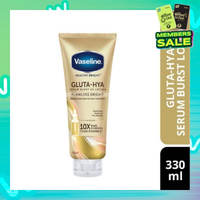VASELINE Healthy Bright Gluta-Hya Serum Burst UV Lotion Flawless Bright (Reduce Dark Spots) 330ml