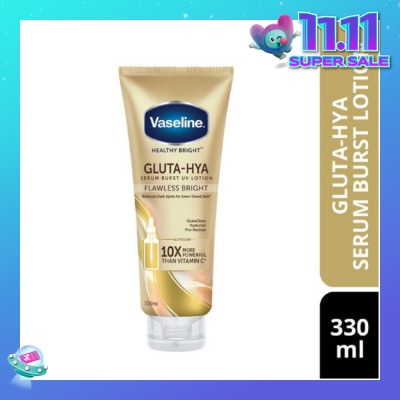 VASELINE Healthy Bright Gluta-Hya Serum Burst UV Lotion Flawless Bright (Reduce Dark Spots) 330ml