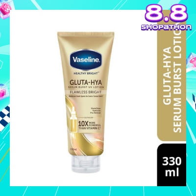 VASELINE Healthy Bright Gluta-Hya Serum Burst UV Lotion Flawless Bright (Reduce Dark Spots) 330ml