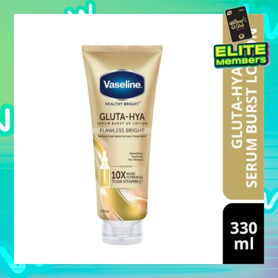 VASELINE Healthy Bright Gluta-Hya Serum Burst UV Lotion Flawless Bright (Reduce Dark Spots) 330ml