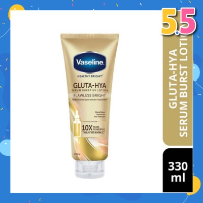 VASELINE Healthy Bright Gluta-Hya Serum Burst UV Lotion Flawless Bright (Reduce Dark Spots) 330ml