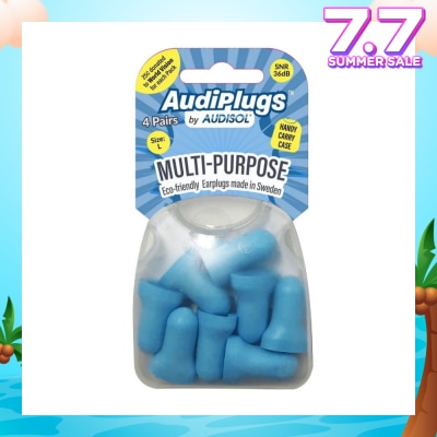 AUDIPLUGS Multi-Purpose Eco-Friendly Earplugs Size L Pair (To Reduce or Block Out Medium Noise SNR 36dB) 4s