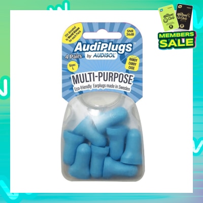 AUDIPLUGS Multi-Purpose Eco-Friendly Earplugs Size L Pair 4s (Expiry: May`2026)