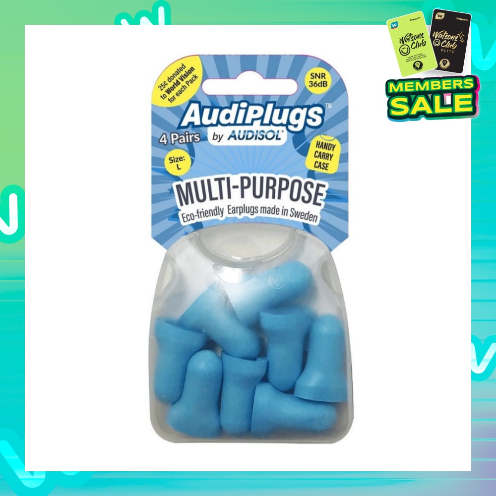 Multi-Purpose Eco-Friendly Earplugs Size L Pair 4s (Expiry: May`2026)
