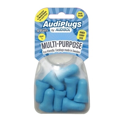 AUDIPLUGS Multi-Purpose Eco-Friendly Earplugs Size L Pair (To Reduce or Block Out Medium Noise SNR 36dB) 4s