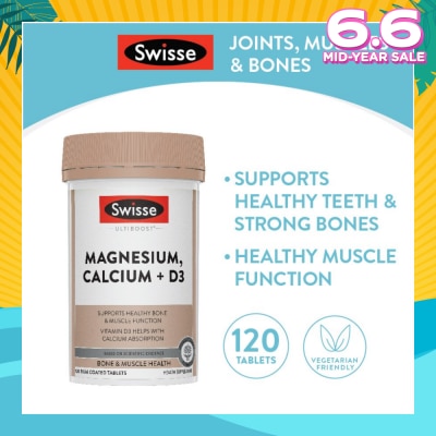 SWISSE Magnesium Calcium D3 Tablet (Support Healthy Bones & Teeth) 120s