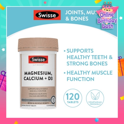 SWISSE Magnesium Calcium D3 Tablet (Support Healthy Bones & Teeth) 120s