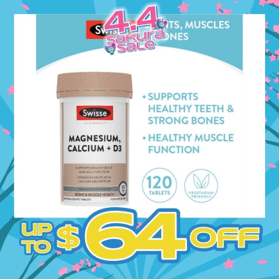 SWISSE - Magnesium Calcium D3 Tablet (Support Healthy Bones & Teeth) 120s